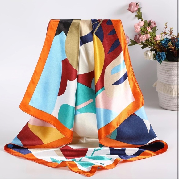 Satin Silk Scarf - Large Hair Bandana, Sleeping Wrap for Women - Picture 3 of 5